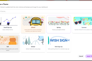 Select from a few available themes