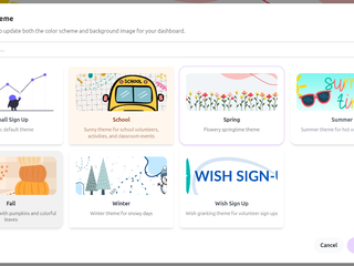 Select from a few available themes